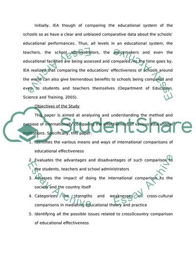 Educational effectiveness - International Comparison