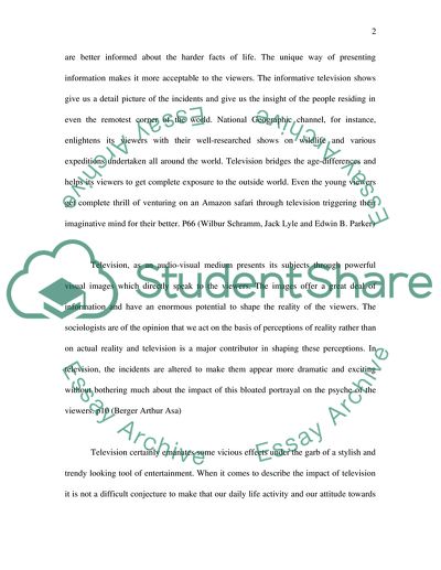 Influence of Television on the Behaviour and Attitude of People