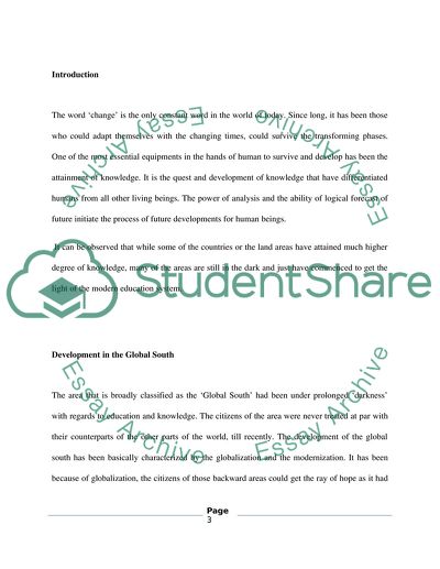 The Changing Approaches to Geography and the Knowlege about Development in the Global South