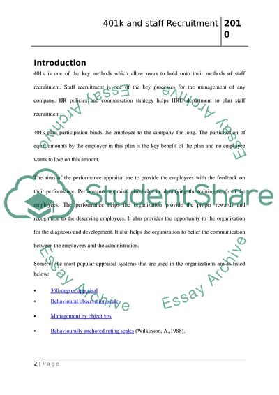 How 401Ks Are Used as Staff Recruitment Tools