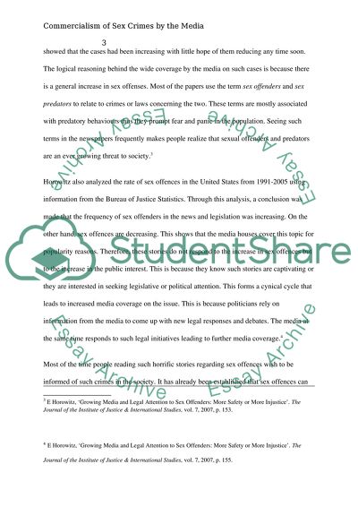 Commercialism of Sex Crimes by the Media