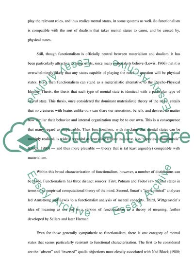 Philosophy Functionalism