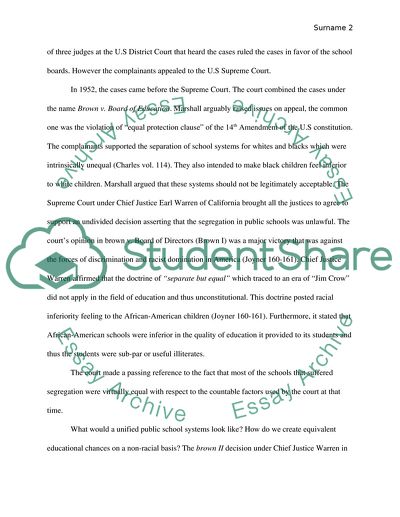 Brown Vs. Board of Education