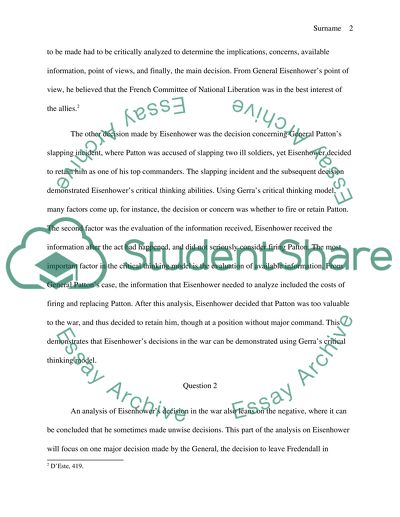 War Decisions of Eisenhower