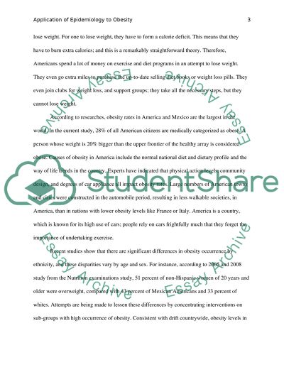 Application of Epidemiology to Obesity