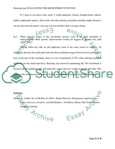 Evaluating the recruiting function