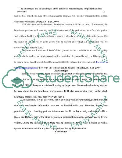 Benefits of the Electronic Medical Records for Patients and Providers