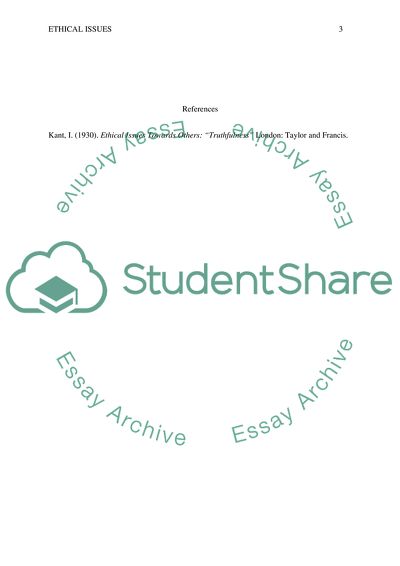 Ethical Duties Towards Others: Truthfulness by Kant