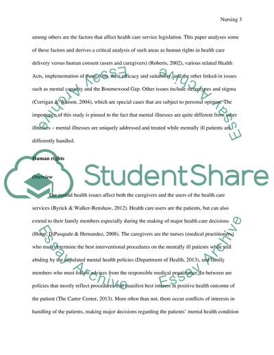 Human Rights and Mental Health Care Policies: Caregivers and Users