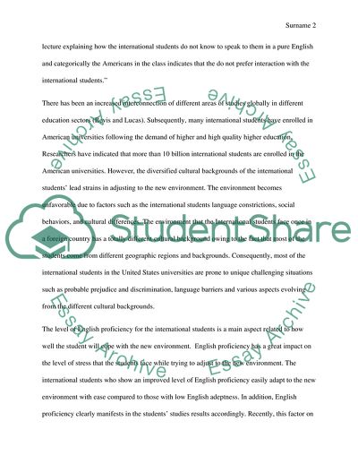 Ethnography of International Students in American Universities