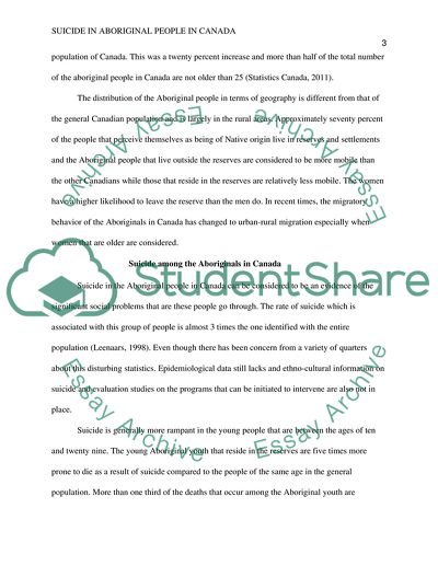 Suicide in Aboriginal People in Canada