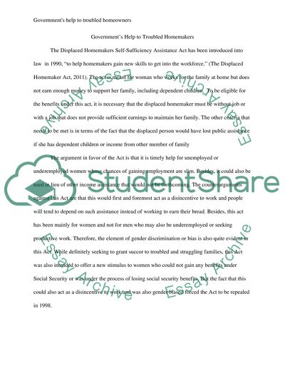 Governments help to troubled homeowners