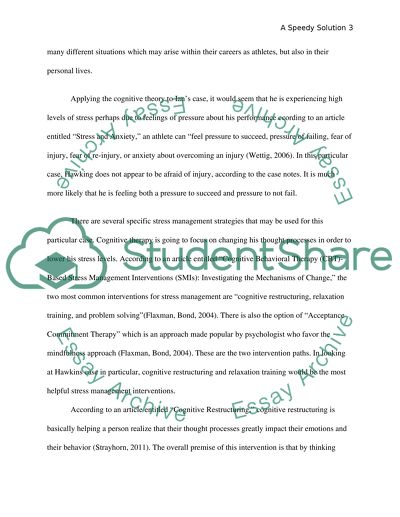 A Speedy Solution: Working with an Underperforming Athlete