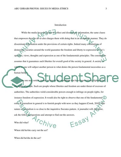 Abu Ghraib Photos: Issues in Media Ethics