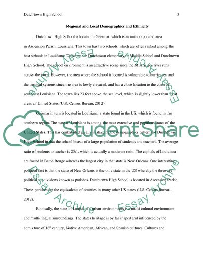 Statistical Evaluation of Dutchtown High School