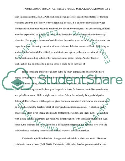 Home School Education Versus Public School Education in the USA