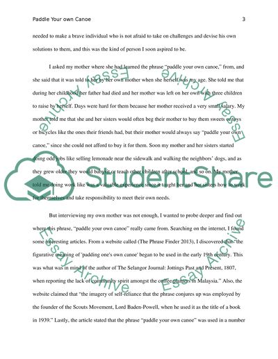 Paddling Your Own Canoe