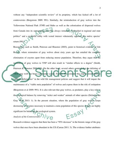 Conflicting Values in the Management of the Overpopulation of Wolves