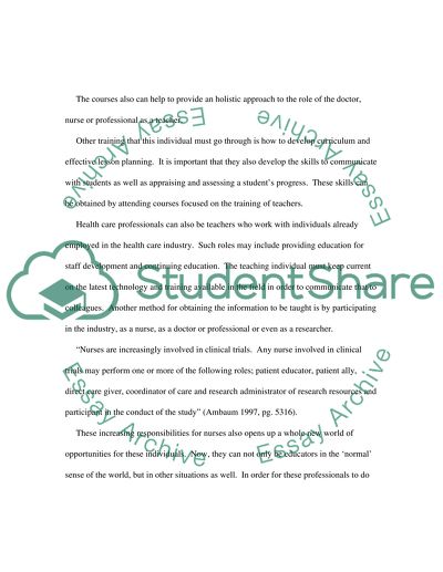 Extending the Role of the Cancer Nurse