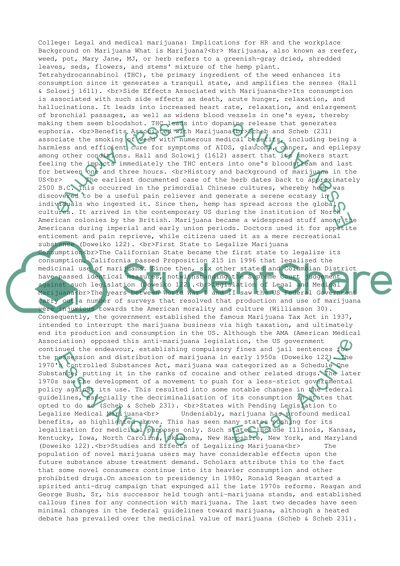 Legal and medical marijuana: Implications for HR and the workplace