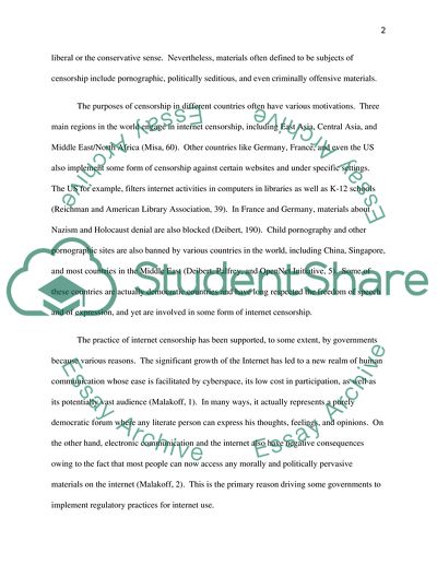 The Regulation of the Internet