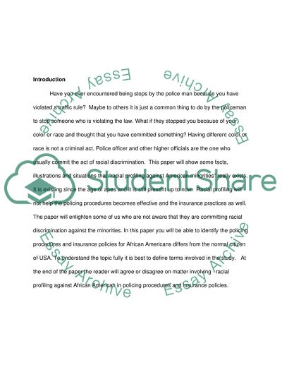 Racial profiling against american minorities