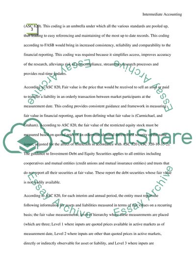 Intermediate Accounting Project