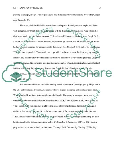 Faith Community Nursing Spiritual and Health Assessment