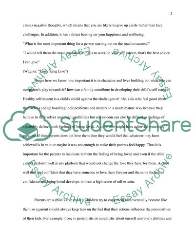 Psychology of Self Esteem: What is a Parents Role in the Development of Healthy Self Esteem