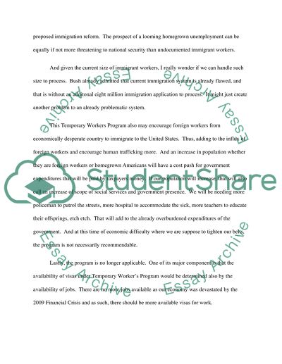 Bush Temporary Workers Program