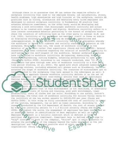 Workplace Incivility vs. Organizational Affective Commitment