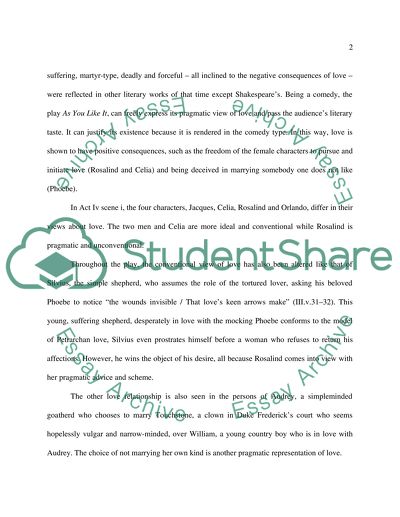 Love in Shakespeares As You Like It