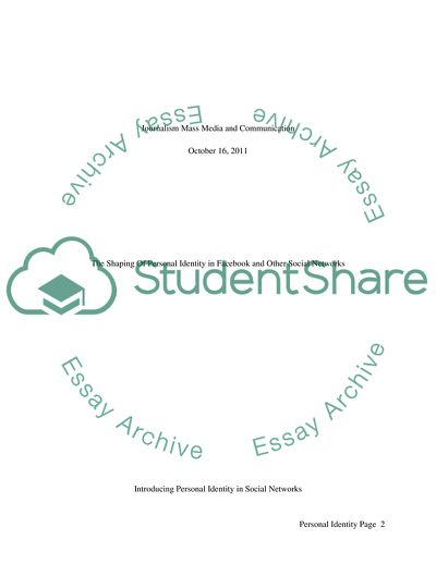 Personal Identity and a Certain Level of Importance in Every Individuals Life