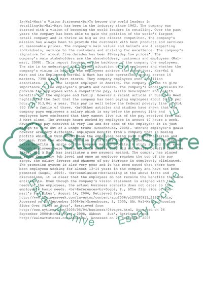 Wal-Marts Vision Statement