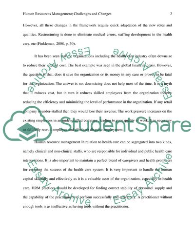 Human Resources Managment - Challenges and Changes