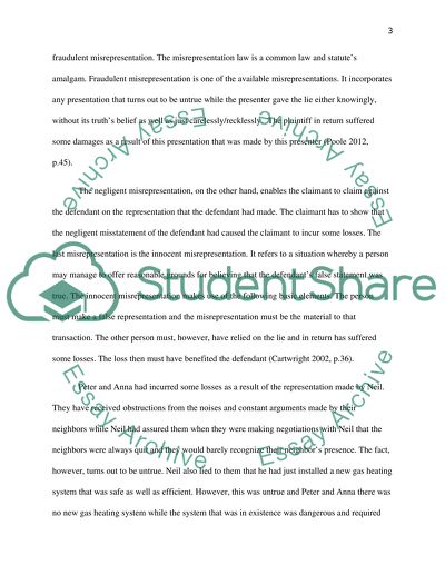 The Misrepresentation Law