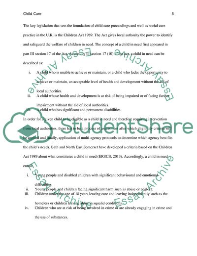 Child Care Proceedings and Children in Need