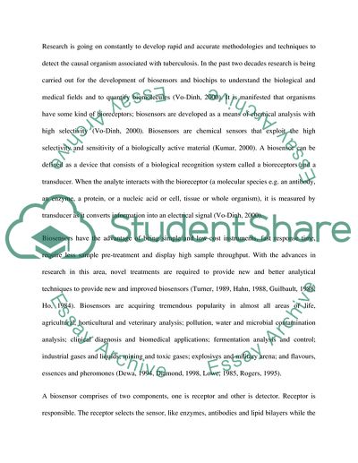 Biosensor System for Rapid Diagnosis of Infection with Mycobacterium Tuberculosis