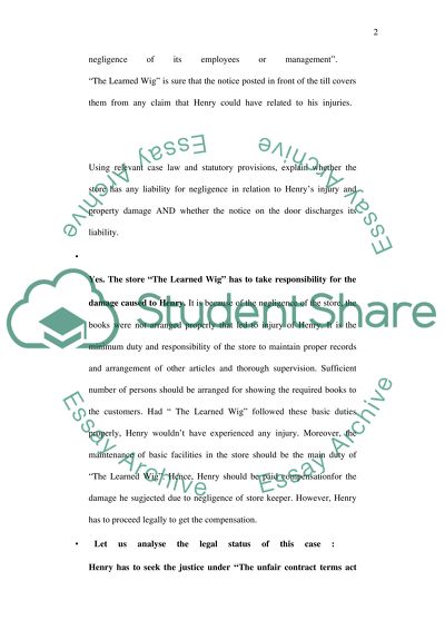 Business Law - Exclusion Clauses and Unfair Contract Terms