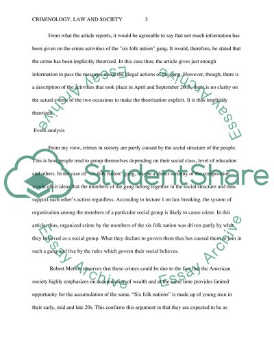 Analysis of Article about Law Breaking