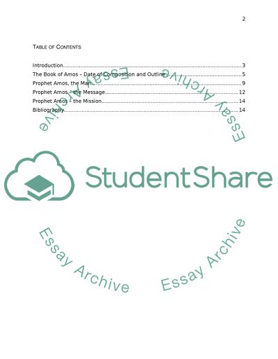 Prophet Amos: The Man, the Message, the Mission and the Motive