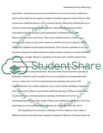 International services marketing