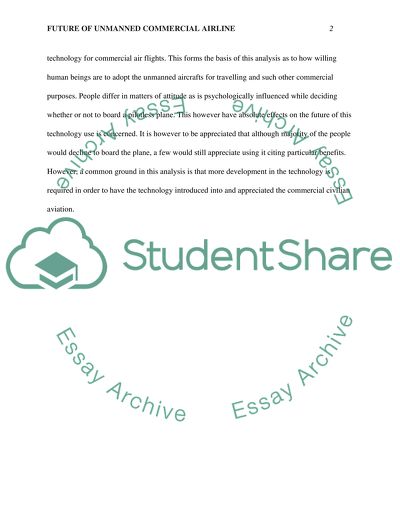 Future of Unmanned Commercial Airline