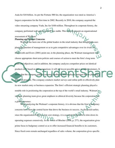 Wal-Mart Corporation: Company Analysis