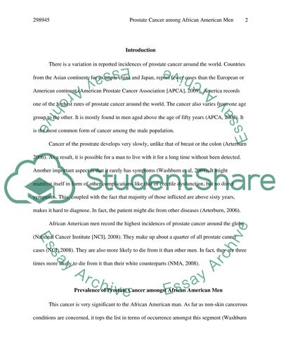 Prostate Cancer among African American Men