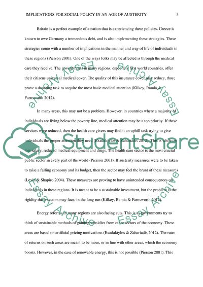 Implications for Social Policy in an Age of Austerity