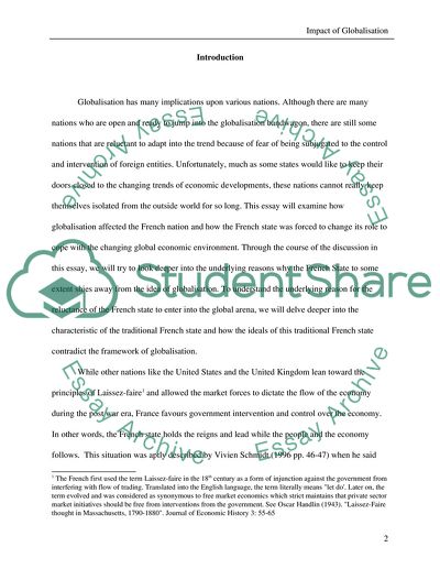 The Impact of Globalisation on the Changing Role