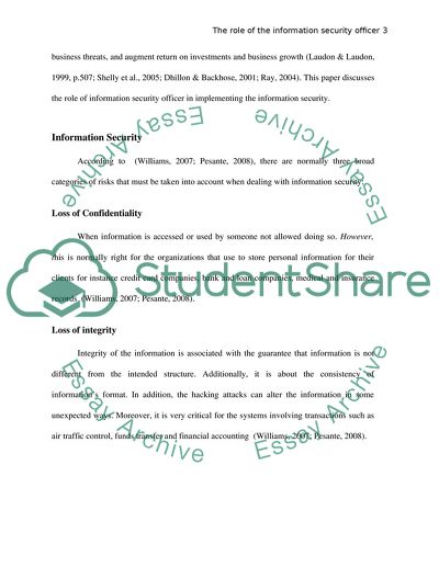 The Role of the Information Security Officer