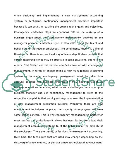 Management Accounting --