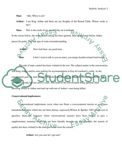 Stylistic anaylsis on drama text